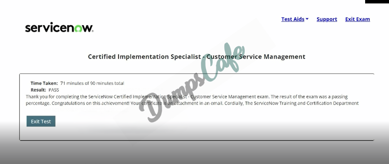 Real exam score card with a passing CSM grade 2